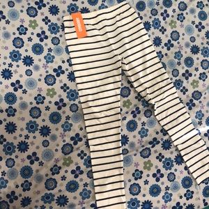 Gymboree White and navy blue striped leggings
